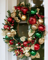 Guirlanda de Natal 90 cm com LED, Bolas Decorativas e Folhas Douradas - Imagem 3