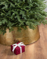 Saia Rígida Metálica para Árvore de Natal Dourado Martelado - Imagem 1