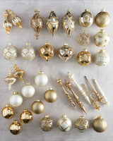 Kit 32 Enfeites para Árvore de Natal Dourado, Champagne e Branco – Bolas e Pendentes Decorativos - Imagem 3