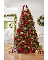 Saia Rígida para Árvore de Natal Tambor Vermelho com Detalhes Dourados - Imagem 3