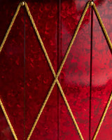 Saia Rígida para Árvore de Natal Tambor Vermelho com Detalhes Dourados - Imagem 4