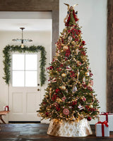 Saia Rígida para Árvore de Natal Mosaico Perolado com Dourado - Imagem 3