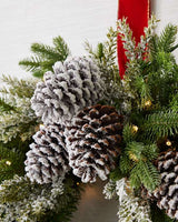 Guirlanda de Natal 90 cm com LED, Pinhas Nevadas e Folhagens Verdes - Imagem 3