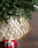 Saia Rígida para Árvore de Natal Mosaico Perolado com Dourado - Imagem 4