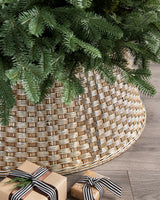 Saia Rígida para Árvore de Natal Trançada Dourado Champagne - Imagem 1