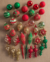 Kit 32 Enfeites para Árvore de Natal Vermelho, Verde e Dourado – Coleção Natal Tradicional - Imagem 2