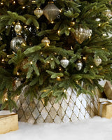Saia Rígida para Árvore de Natal Mosaico Perolado com Dourado - Imagem 1