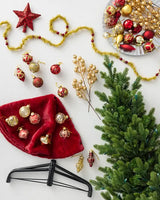 Mini Árvore de Natal 90 cm Encanto Imperial Vermelho & Dourado com Luzes LED - Imagem 5