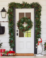 Guirlanda de Natal 90 cm com LED, Pinhas e Folhagens Verdes - Imagem 2