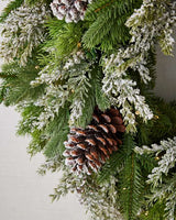 Guirlanda de Natal 90 cm com LED, Pinhas Nevadas e Folhagens Verdes - Imagem 2
