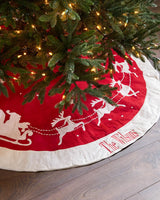Saia para Árvore de Natal em Veludo Vermelho com Aplicação de Papai Noel - Imagem 2
