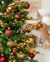 Mini Árvore de Natal 90 cm Encanto Imperial Vermelho & Dourado com Luzes LED - Imagem 2