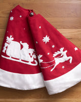 Saia para Árvore de Natal em Veludo Vermelho com Aplicação de Papai Noel - Imagem 3