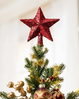 Mini Árvore de Natal 90 cm Encanto Imperial Vermelho & Dourado com Luzes LED - Imagem 3
