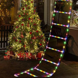 Escada Luz em LED Colorido Decoração de Natal com Papai Noel Pendurado 3M - Imagem 6