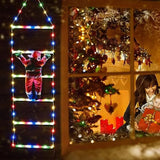 Escada Luz em LED Colorido Decoração de Natal com Papai Noel Pendurado 3M - Imagem 2