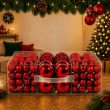 Kit 100 Bolas de Natal Vermelhas 3 cm, 4 cm e 6 cm + Ponteira Estrela + Maleta Organizadora - Imagem 7
