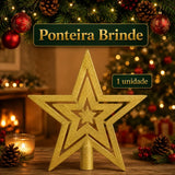Kit 100 Bolas de Natal Douradas 3 cm, 4 cm e 6 cm + Ponteira Estrela + Maleta Organizadora - Imagem 2