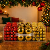 Kit 100 Bolas de Natal Vermelho e Dourado 3 cm, 4 cm e 6 cm + Ponteira Estrela Dourada - Imagem 7