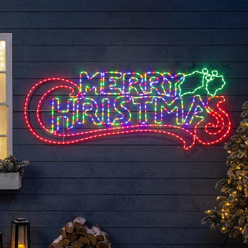 Letreiro de Natal com luzes de corda em LED
