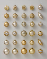 Kit 30 Enfeites para Árvore de Natal Dourado e Champagne com Pedrarias Decorativas - Imagem 4