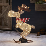 Figura de Natal ao ar livre de alce esquiador - Imagem 1