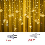 Luzes em LED Modelo Cortina Decoração de Natal Flocos de Neve - Imagem 5