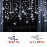 Luzes em LED Modelo Cortina Decoração de Natal Flocos de Neve - Imagem 6