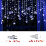 Luzes em LED Modelo Cortina Decoração de Natal Flocos de Neve - Imagem 8