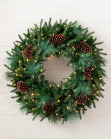 Guirlanda de Natal 90 cm com LED, Pinhas e Folhagens Verdes - Imagem 1