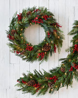Guirlanda Pinhas e Bagas de Natal Com LED 90 cm - Imagem 4