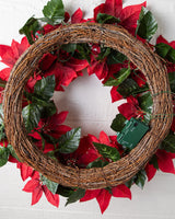 Guirlanda Natal Flores Vermelhas Com LED 90 cm - Imagem 2
