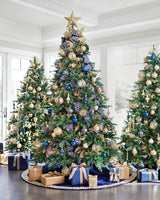 Kit 32 Enfeites para Árvore de Natal Azul e Dourado com Bolas e Pendentes Decorativos - Imagem 4